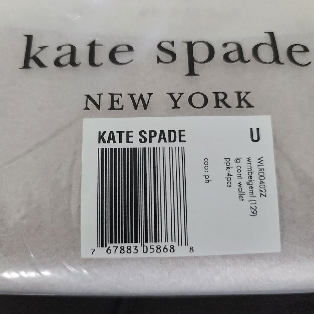 Kate Spade New York Large Continental Leather Wallet in Warm Beige Multi - Picture 3 of 8